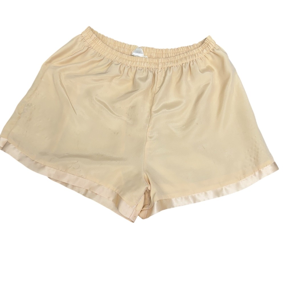 Vintage Victoria Secret M Gold Label Gold Satin‎ Sleep Shorts Loungewear Flawed